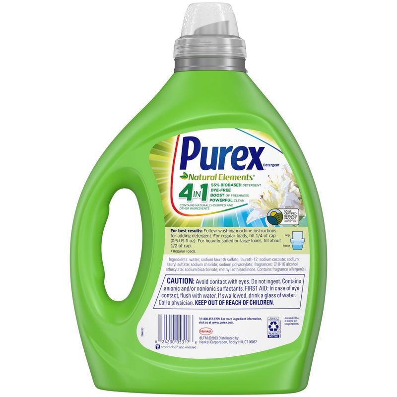 Purex Liquid Laundry Detergent, Ultra Concentrated, Natural Elements Linen & Lilies, 82.5 Ounce, 165 Loads - Image 5